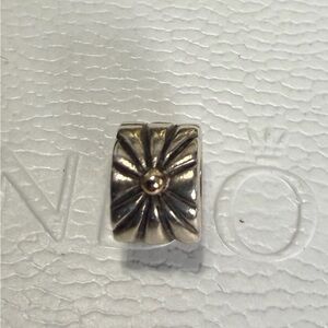 Pandora Silver And 14K Gold Starburst Clip Charm RETIRED